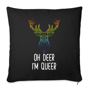DEER Queer Hart Funny LGBTQ Gay Gift - Sofa pillowcase 17,3'' x 17,3'' (45 x 45 cm) - black - Front
