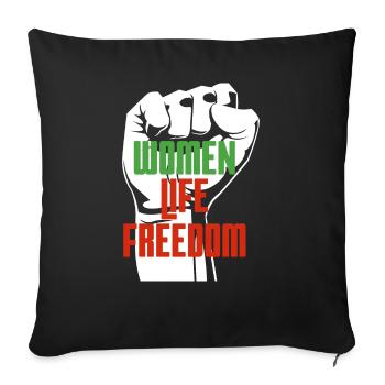 Women Life Freedom - Sofakissenbezug 45 x 45 cm - Schwarz - Vorne