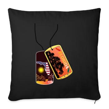 Plaque d’identité FLORIDA Beach Floride - Housse de coussin décorative 45 x 45 cm - noir - Devant