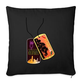 Dog tag FLORIDA Miami Beach - Sofa pillowcase 17,3'' x 17,3'' (45 x 45 cm) - black - Front