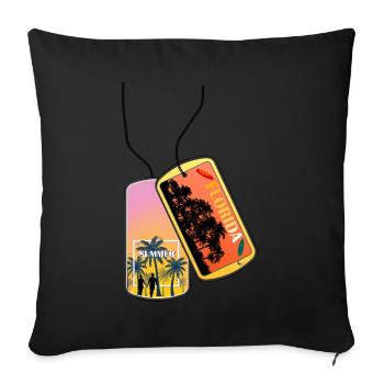 Dog tag FLORIDA Beach Miami Party - Sofa pillowcase 17,3'' x 17,3'' (45 x 45 cm) - black - Front