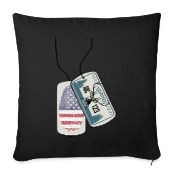 Plaque d’identité IDAHO Fingerprint USA - Housse de coussin décorative 45 x 45 cm - noir - Devant