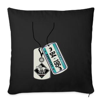 Plaque d’identité KENTUCKY USA courses hippiques - Housse de coussin décorative 45 x 45 cm - noir - Devant