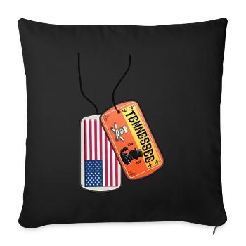 Dog tag Tennessee flag USA - Sofa pillowcase 17,3'' x 17,3'' (45 x 45 cm) - black - Front