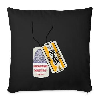 Plaque d’identité TEXAS Fingerprint USA COWBOY - Housse de coussin décorative 45 x 45 cm - noir - Devant