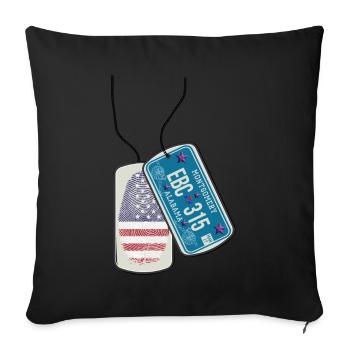 Dog tag ALABAMA fingerprint - Sofa pillowcase 17,3'' x 17,3'' (45 x 45 cm) - black - Front