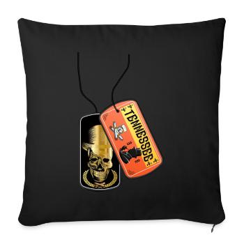 Dog tag Tennessee golden skull - Sofa pillowcase 17,3'' x 17,3'' (45 x 45 cm) - black - Front