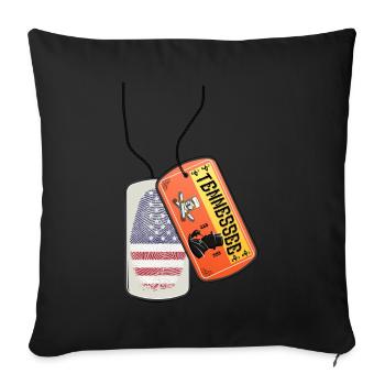 Dog Tag Tennessee Fingerprint Gentleman - Sofa pillowcase 17,3'' x 17,3'' (45 x 45 cm) - black - Front