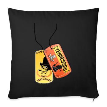 Plaque d’identité Tennessee Skull Gentlemen - Housse de coussin décorative 45 x 45 cm - noir - Devant