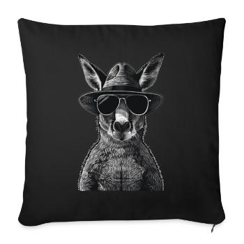 Kangaroo - Sofa pillowcase 17,3'' x 17,3'' (45 x 45 cm) - black - Front