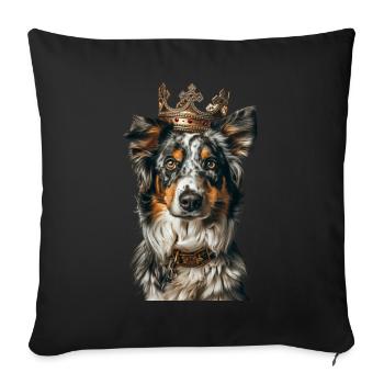 Australischer Schäferhund - Sofakissenbezug 45 x 45 cm - Schwarz - Vorne