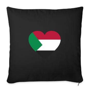Palästina Herz Flagge - Sofakissenbezug 45 x 45 cm - Schwarz - Vorne