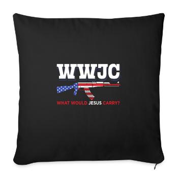 What Would Jesus Carry - Sofakissenbezug 45 x 45 cm - Schwarz - Vorne