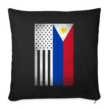 Philippinen Design für philippinische Amerikaner - Sofakissenbezug 45 x 45 cm - Schwarz - Vorne