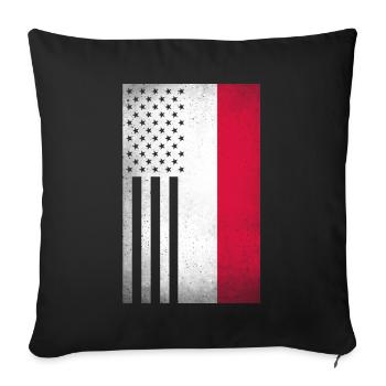 Polen Design für stolze polnische Amerikaner - Sofakissenbezug 45 x 45 cm - Schwarz - Vorne