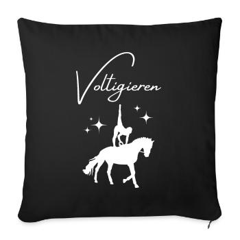 Voltigieren - Sofakissenbezug 45 x 45 cm - Schwarz - Vorne