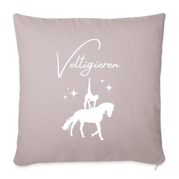 Voltigieren - Sofakissenbezug 45 x 45 cm - helles Taupe - Vorne