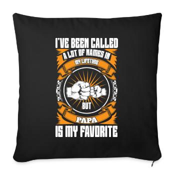 Idée de cadeau papa père fils appelé beaucoup de noms - Housse de coussin décorative 45 x 45 cm - noir - Devant