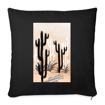 Kaktus 3 - Sofakissenbezug 45 x 45 cm - Schwarz - Vorne