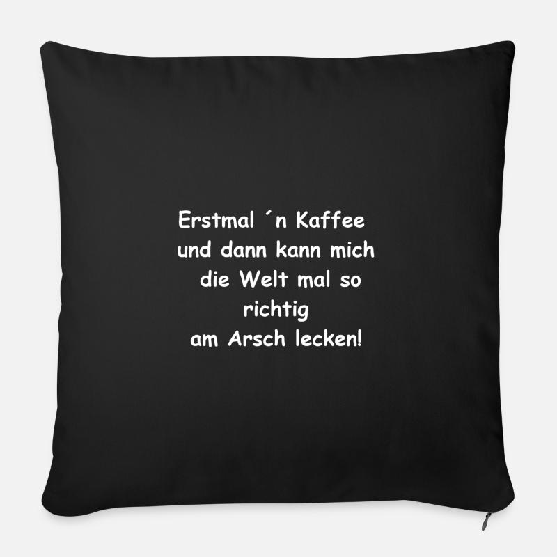 Café le matin - Housse de coussin décorative 45 x 45 cm - noir