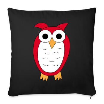 Owl Red Owl - Sofa pillowcase 17,3'' x 17,3'' (45 x 45 cm) - black - Front