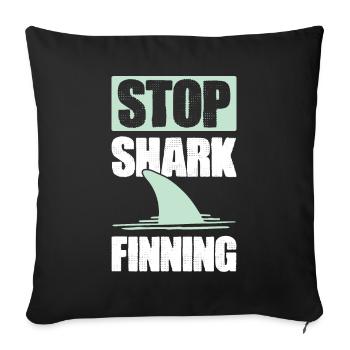 Animal welfare Sharks - Sofa pillowcase 17,3'' x 17,3'' (45 x 45 cm) - black - Front