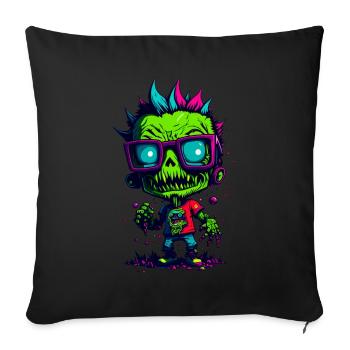 Colorful cool zombie - Sofa pillowcase 17,3'' x 17,3'' (45 x 45 cm) - black - Front