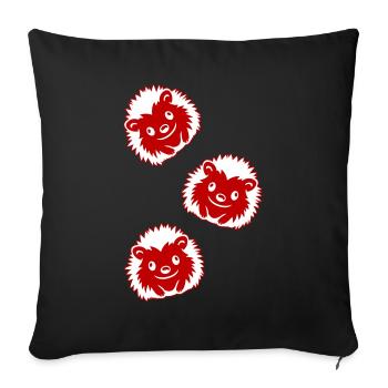 Hérisson Bande Dessinée Mignon - Housse de coussin décorative 45 x 45 cm - noir - Devant