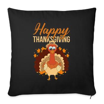 Animal Lover Thanksgiving Animal Gift Turkey - Housse de coussin décorative 45 x 45 cm - noir - Devant