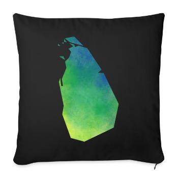 sri lanka - Sofa pillowcase 17,3'' x 17,3'' (45 x 45 cm) - black - Front