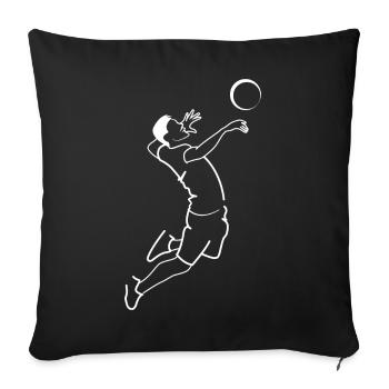 Volley-ball Smash Ball Symbole Volley-ball de plage - Housse de coussin décorative 45 x 45 cm - noir - Devant