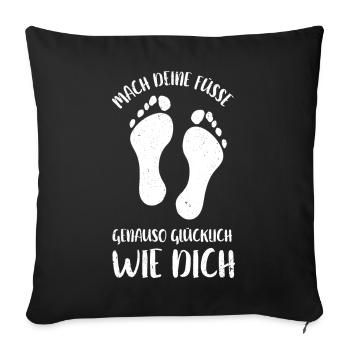 Fußpflege Pediküre Podologe Nagelstudio Geschenk - Sofakissenbezug 45 x 45 cm - Schwarz - Vorne