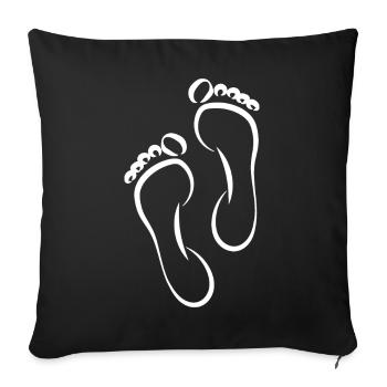 Soins des pieds Pédicure Podologue Salon de manucure cadeau - Housse de coussin décorative 45 x 45 cm - noir - Devant