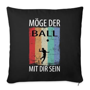 Faustball Faustballer Faustballspieler - Sofakissenbezug 45 x 45 cm - Schwarz - Vorne