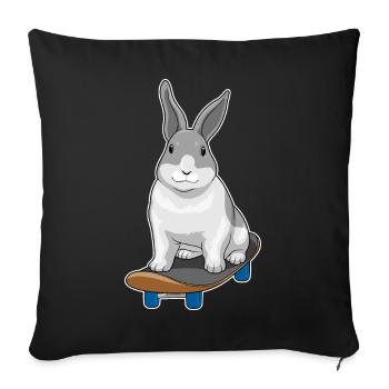 Rabbit Skater Skateboard - Housse de coussin décorative 45 x 45 cm - noir - Devant