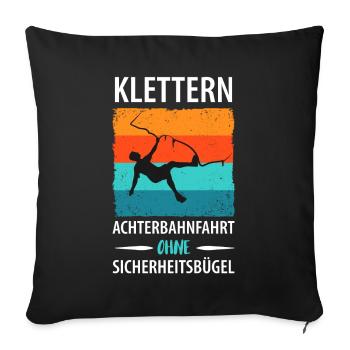 Vintage Bouldern Boulderer Klettern Kletterer - Sofakissenbezug 45 x 45 cm - Schwarz - Vorne