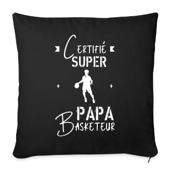 Super papa Basketteur - Housse de coussin décorative 45 x 45 cm - noir - Devant