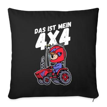 Traktor Jungbauer Statement Nutzfahrzeug Landleben - Sofakissenbezug 45 x 45 cm - Schwarz - Vorne