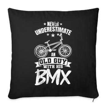 BMX Grandpa - Sofa pillowcase 17,3'' x 17,3'' (45 x 45 cm) - black - Front