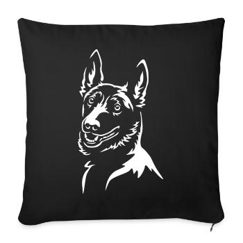 Malinois Head « Black Edition » - Housse de coussin décorative 45 x 45 cm - noir - Devant