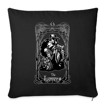 The Lovers tarot card - Sofa pillowcase 17,3'' x 17,3'' (45 x 45 cm) - black - Front