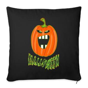 Citrouille automnale pour Halloween - Housse de coussin décorative 45 x 45 cm - noir - Devant