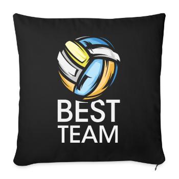 meilleure équipe de volley-ball plage couleurs vives graphique - Housse de coussin décorative 45 x 45 cm - noir - Devant