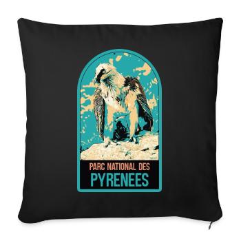 Bartgeier Pyrenäen-Nationalpark: majestätische Fauna - Sofakissenbezug 45 x 45 cm - Schwarz - Vorne