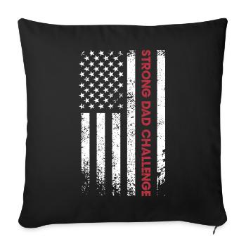 Drapeau du défi du papa fort - Housse de coussin décorative 45 x 45 cm - noir - Devant