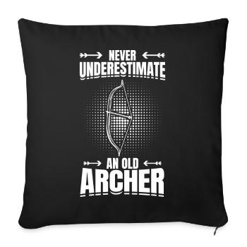 Never Underestimate An Old Archer - Sofa pillowcase 17,3'' x 17,3'' (45 x 45 cm) - black - Front