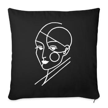 White geometric human - Sofa pillowcase 17,3'' x 17,3'' (45 x 45 cm) - black - Front