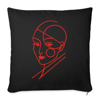Red Geometric Human - Sofa pillowcase 17,3'' x 17,3'' (45 x 45 cm) - black - Front