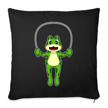 Frog Jumping Rope Skipping Rope Fitness - Sofa pillowcase 17,3'' x 17,3'' (45 x 45 cm) - black - Front
