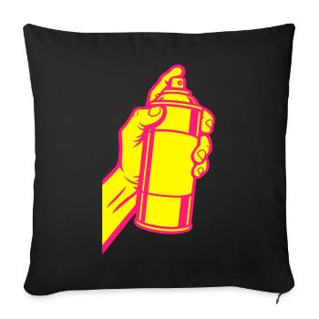 Graffiti Spray Can Pop Art - Sofa pillowcase 17,3'' x 17,3'' (45 x 45 cm) - black - Front